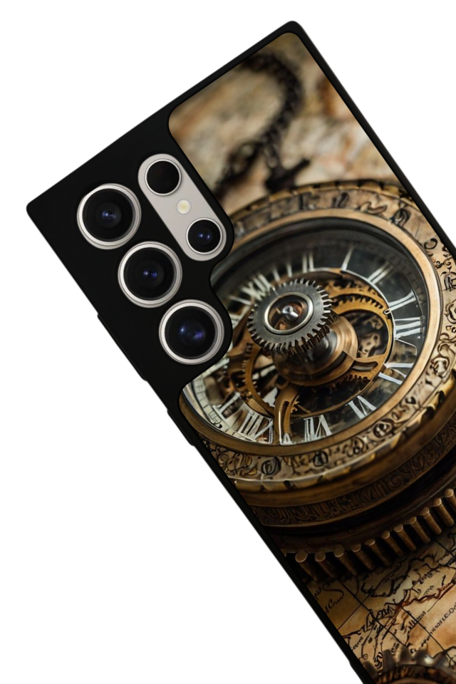Samsung Galaxy S24 Ultra Uyumlu Pusula Tasarımlı Glossy Premium Kılıf