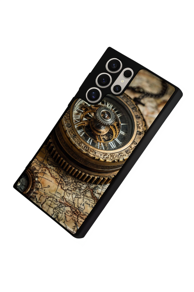 Samsung Galaxy S24 Ultra Uyumlu Pusula Tasarımlı Glossy Premium Kılıf