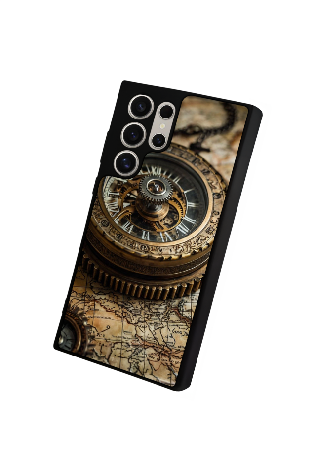 Samsung Galaxy S24 Ultra Uyumlu Pusula Tasarımlı Glossy Premium Kılıf