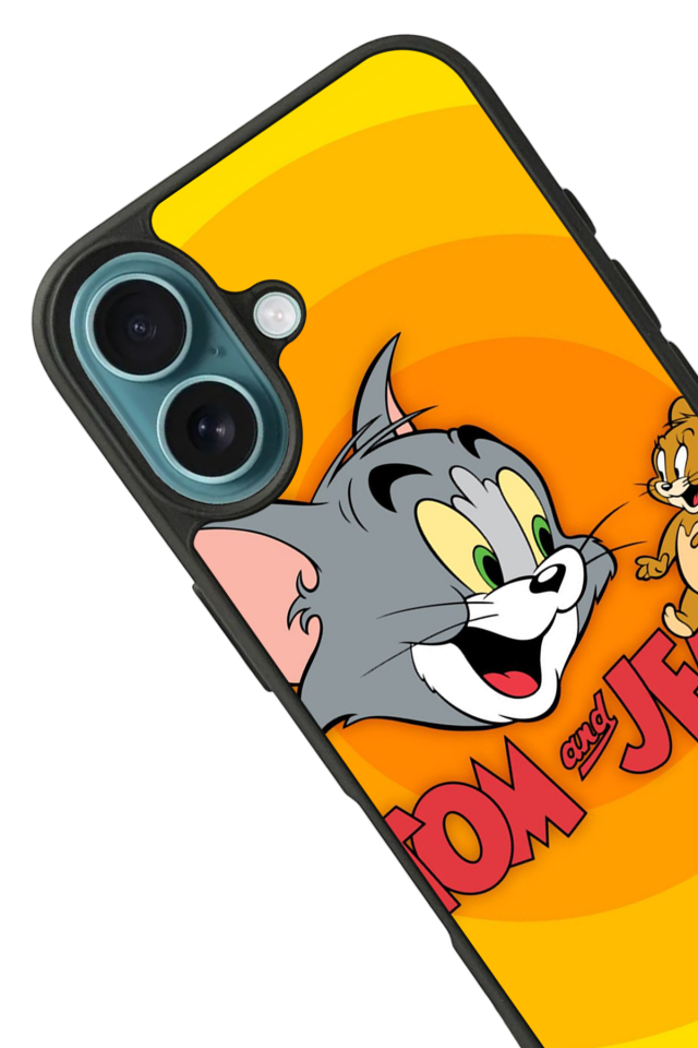 iPhone 16 Uyumlu Tom And Jerry Tasarımlı Glossy Premium Kılıf