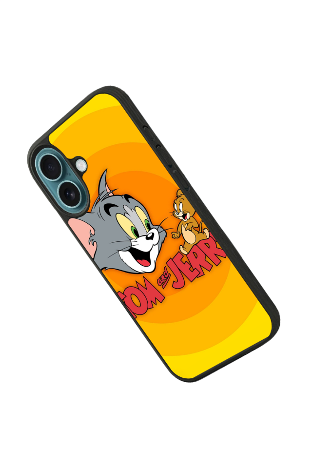 iPhone 16 Uyumlu Tom And Jerry Tasarımlı Glossy Premium Kılıf