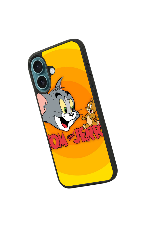 iPhone 16 Uyumlu Tom And Jerry Tasarımlı Glossy Premium Kılıf