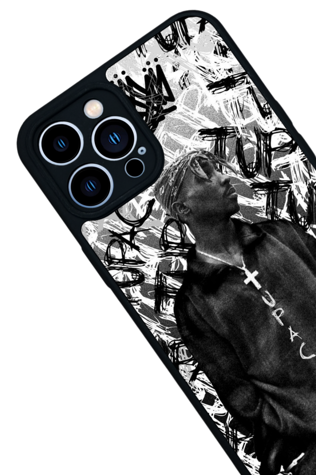 iPhone 12 Pro Max Uyumlu Tupac Tasarımlı Glossy Premium Kılıf