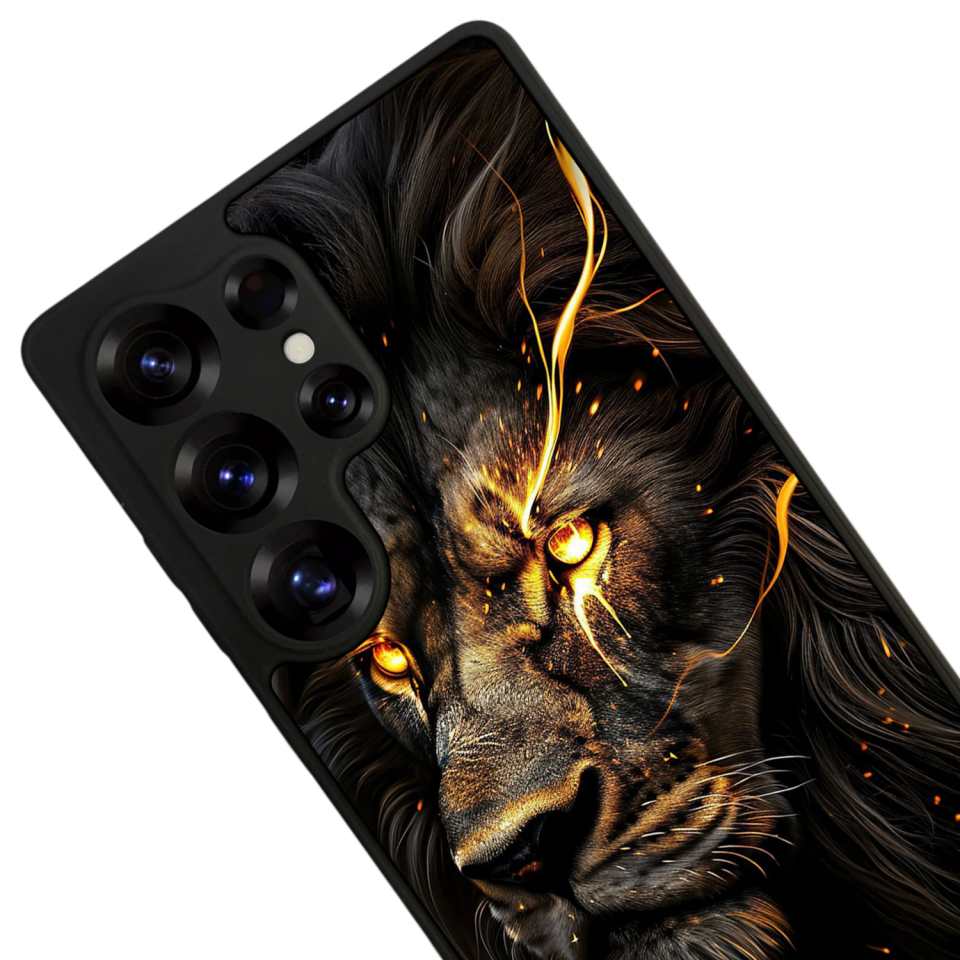 Samsung Galaxy S25 Ultra Uyumlu Aslan Tasarımlı Glossy Premium Kılıf