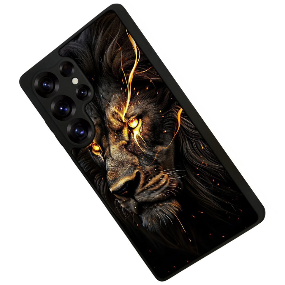 Samsung Galaxy S25 Ultra Uyumlu Aslan Tasarımlı Glossy Premium Kılıf