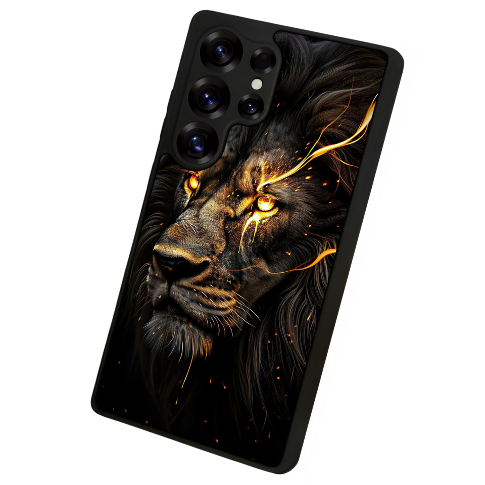 Samsung Galaxy S25 Ultra Uyumlu Aslan Tasarımlı Glossy Premium Kılıf