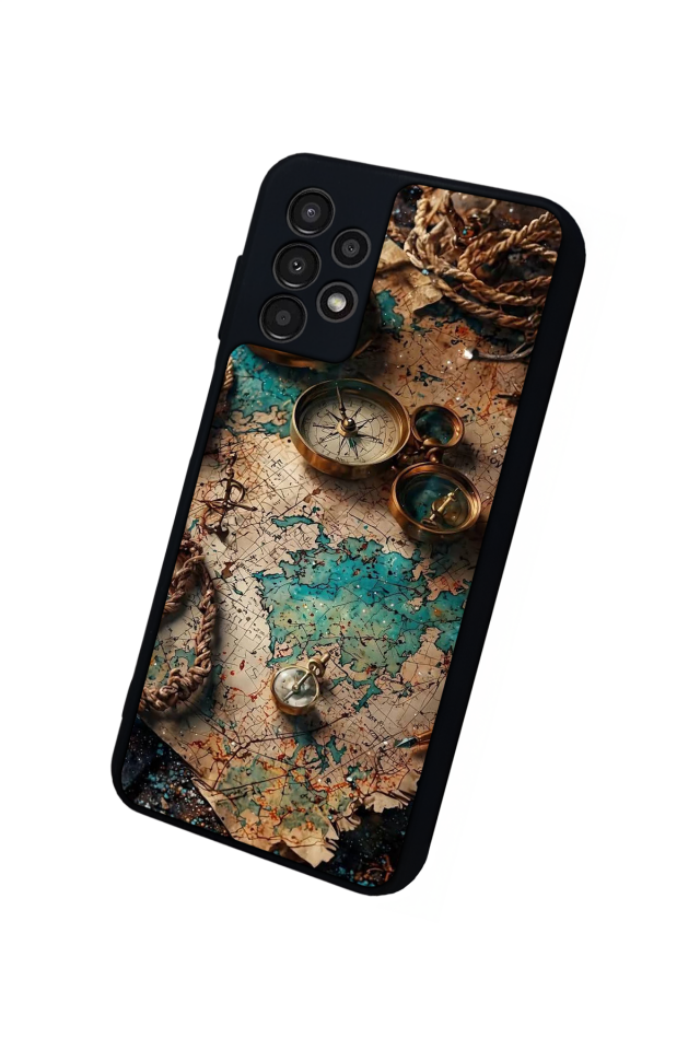 Samsung Galaxy A13 Uyumlu Harita Tasarımlı Glossy Premium Kılıf