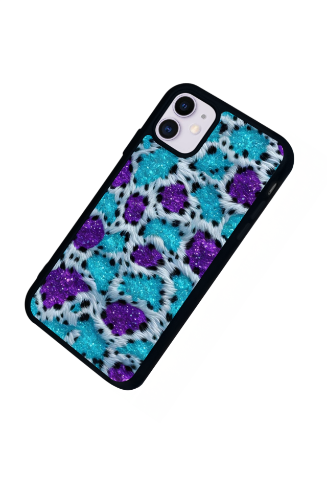 iPhone 11 Uyumlu Hologram Leopar Tasarımlı Glossy Premium Kılıf