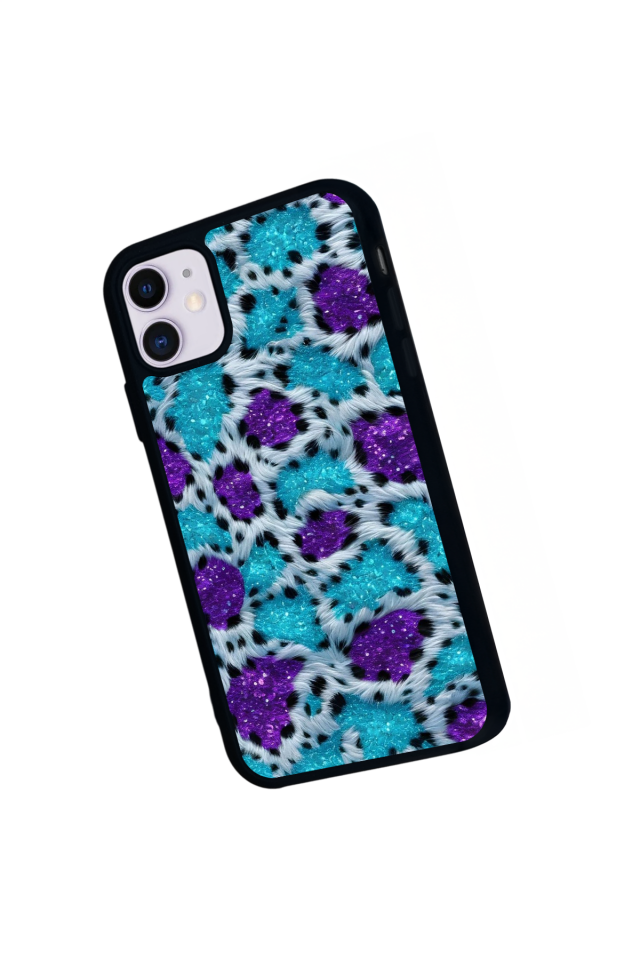 iPhone 11 Uyumlu Hologram Leopar Tasarımlı Glossy Premium Kılıf