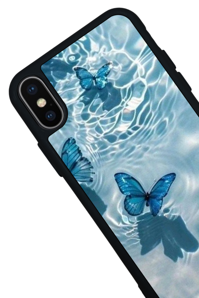 iPhone X/ XS Uyumlu Kelebek Tasarımlı Glossy Premium Kılıf