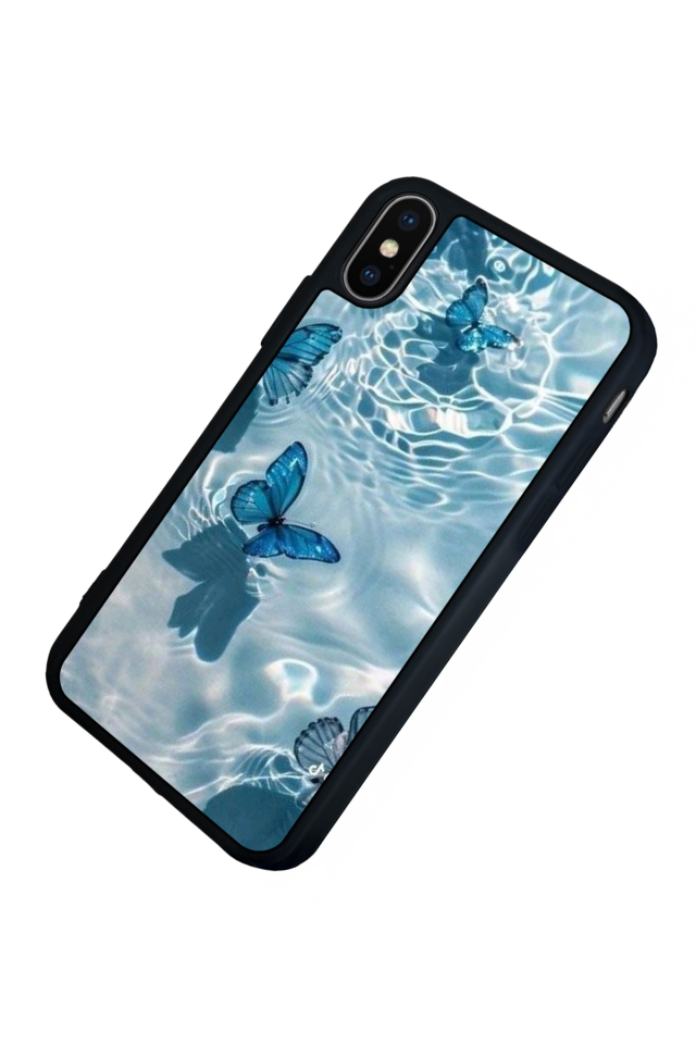 iPhone X/ XS Uyumlu Kelebek Tasarımlı Glossy Premium Kılıf
