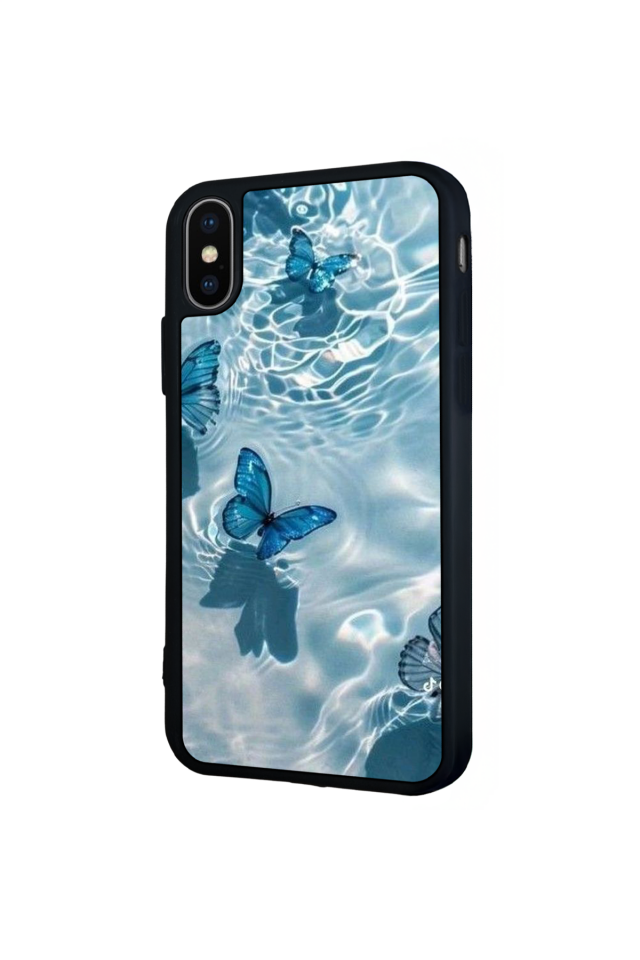 iPhone X/ XS Uyumlu Kelebek Tasarımlı Glossy Premium Kılıf