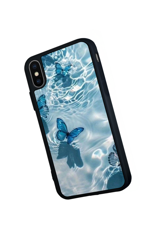 iPhone X/ XS Uyumlu Kelebek Tasarımlı Glossy Premium Kılıf
