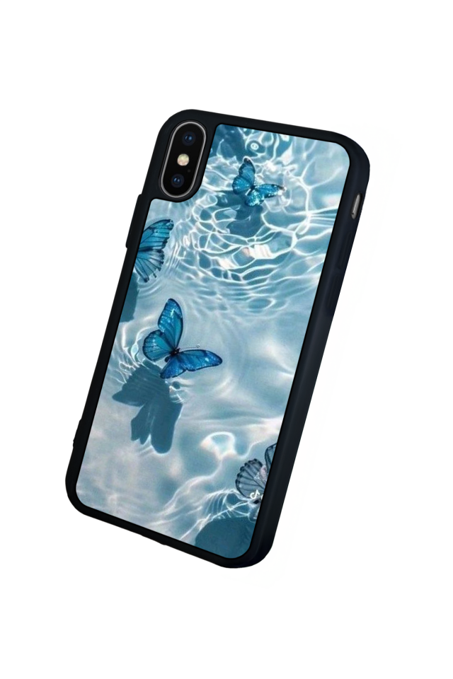 iPhone X/ XS Uyumlu Kelebek Tasarımlı Glossy Premium Kılıf