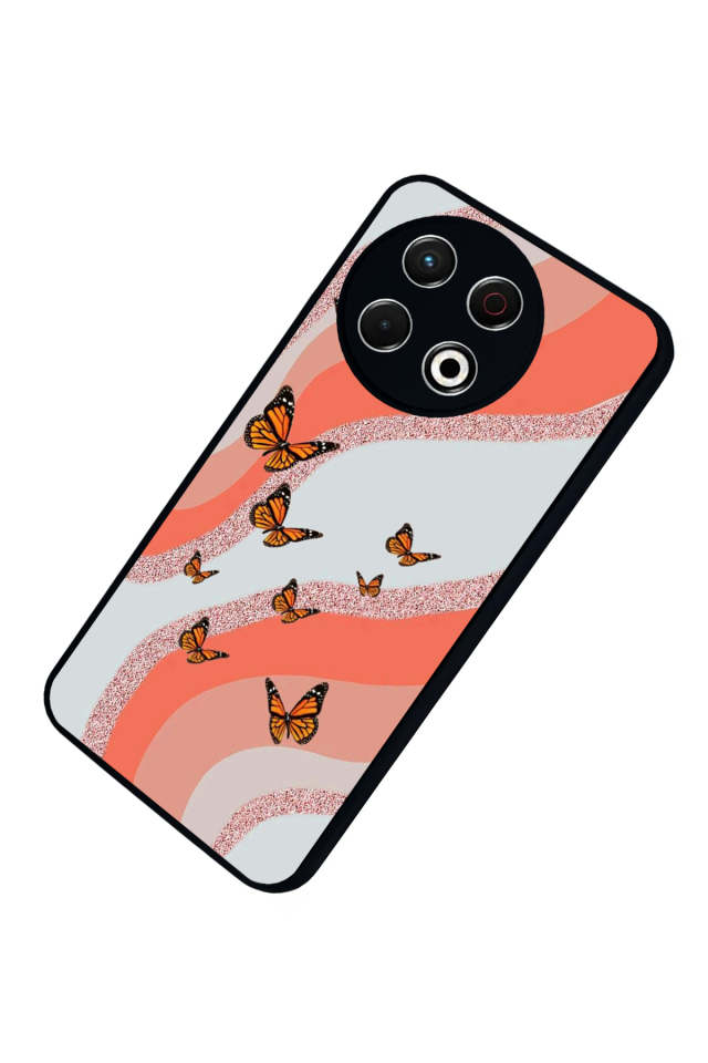 Tecno Spark 30 Pro Uyumlu Kelebek Tasarımlı Glossy Premium Kılıf