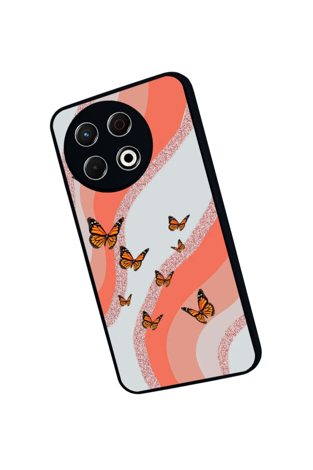 Tecno Spark 30 Pro Uyumlu Kelebek Tasarımlı Glossy Premium Kılıf