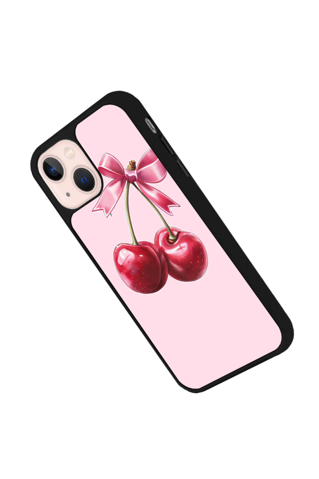 iPhone 15 Uyumlu Kiraz Tasarımlı Glossy Premium Kılıf