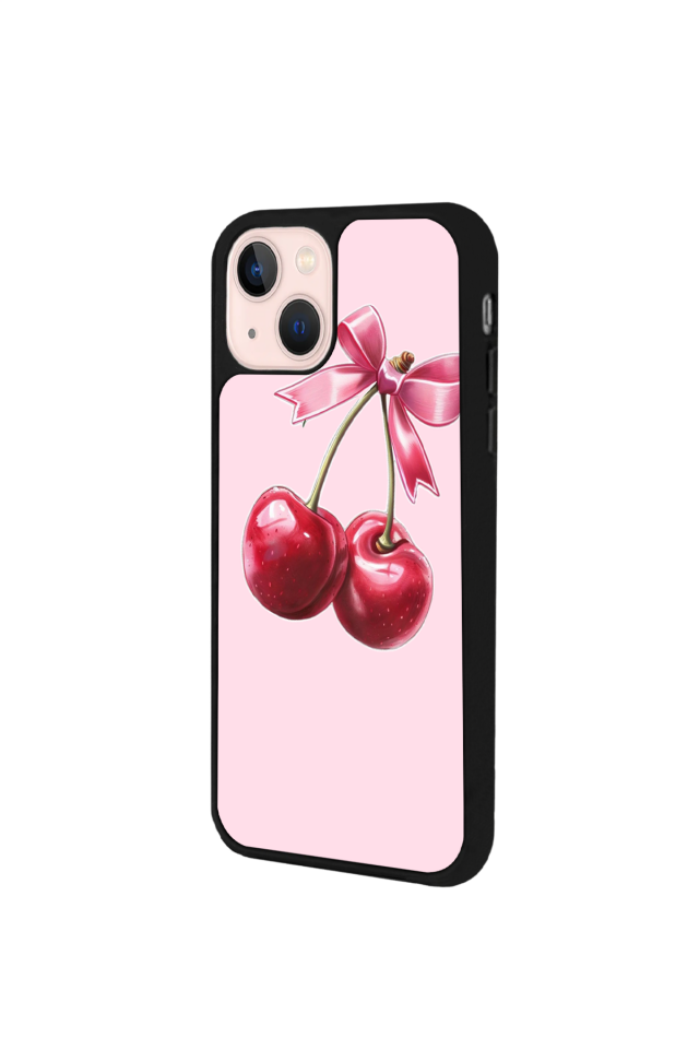 iPhone 15 Uyumlu Kiraz Tasarımlı Glossy Premium Kılıf