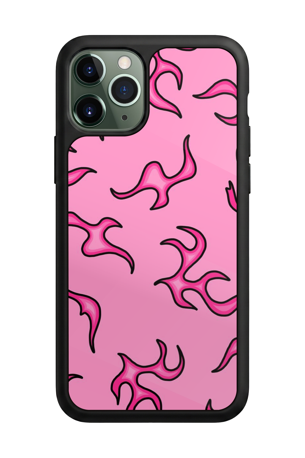 iPhone 11 Pro Uyumlu Retro Flame Patterns Tasarımlı Glossy Premium Kılıf