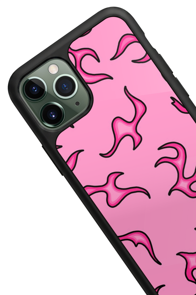 iPhone 11 Pro Uyumlu Retro Flame Patterns Tasarımlı Glossy Premium Kılıf