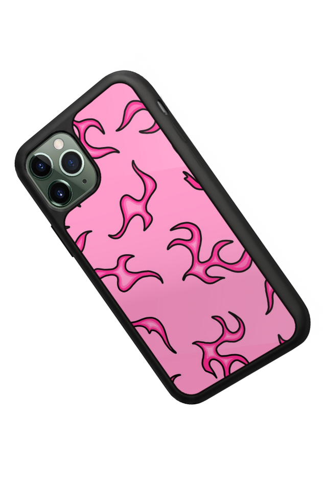 iPhone 11 Pro Uyumlu Retro Flame Patterns Tasarımlı Glossy Premium Kılıf