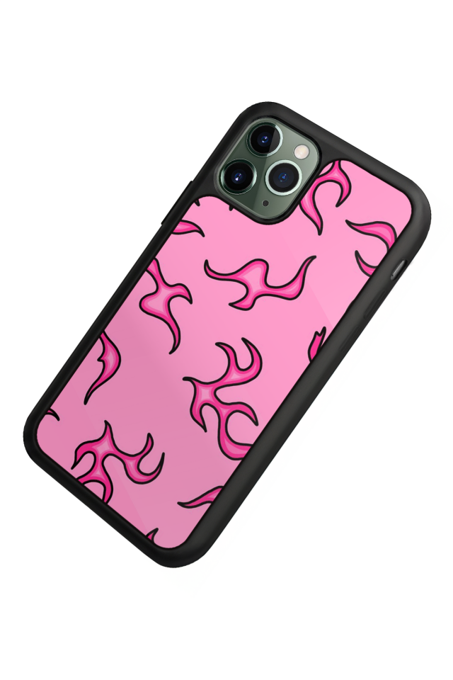 iPhone 11 Pro Uyumlu Retro Flame Patterns Tasarımlı Glossy Premium Kılıf