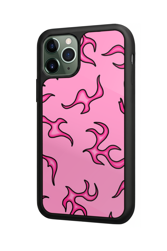 iPhone 11 Pro Uyumlu Retro Flame Patterns Tasarımlı Glossy Premium Kılıf
