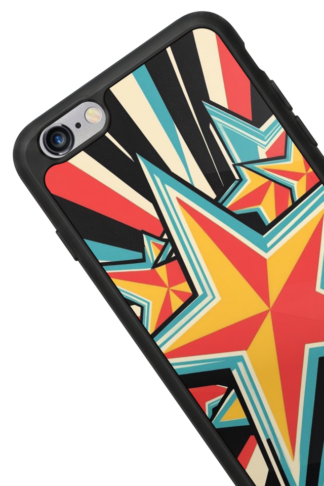 iPhone 6s Plus Uyumlu Retro Yildizlar Tasarımlı Glossy Premium Kılıf