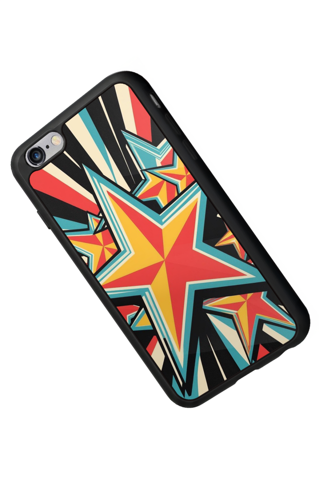 iPhone 6s Plus Uyumlu Retro Yildizlar Tasarımlı Glossy Premium Kılıf
