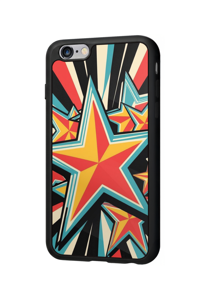 iPhone 6s Plus Uyumlu Retro Yildizlar Tasarımlı Glossy Premium Kılıf