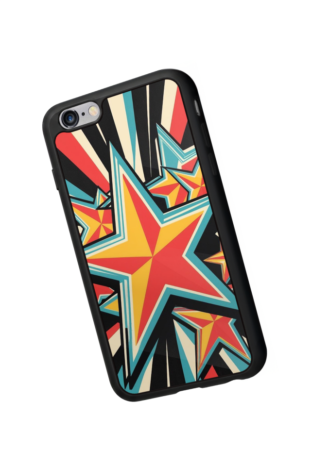 iPhone 6s Plus Uyumlu Retro Yildizlar Tasarımlı Glossy Premium Kılıf