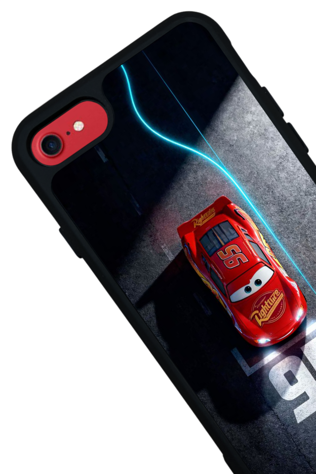 iPhone SE Uyumlu Şimsek McQueen Tasarımlı Glossy Premium Kılıf