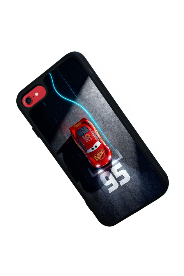 iPhone SE Uyumlu Şimsek McQueen Tasarımlı Glossy Premium Kılıf
