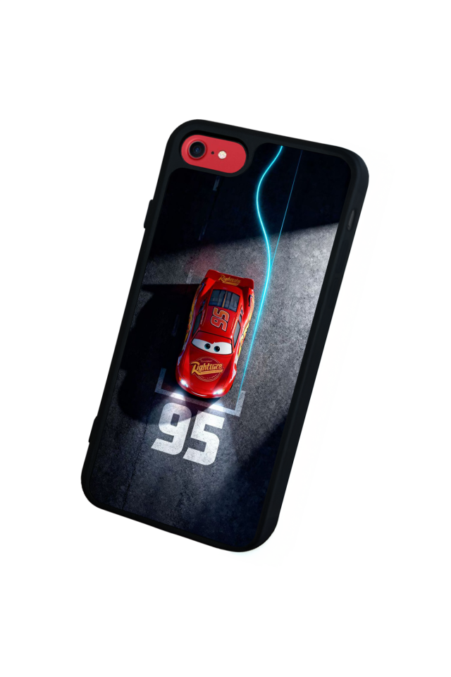 iPhone SE Uyumlu Şimsek McQueen Tasarımlı Glossy Premium Kılıf