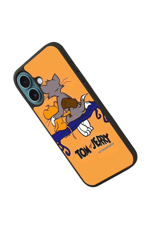 iPhone 16 Uyumlu Tom And Jerry Tasarımlı Glossy Premium Kılıf