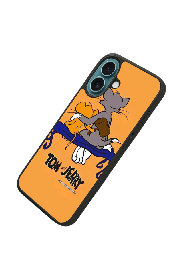 iPhone 16 Uyumlu Tom And Jerry Tasarımlı Glossy Premium Kılıf