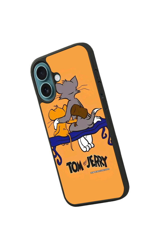 iPhone 16 Uyumlu Tom And Jerry Tasarımlı Glossy Premium Kılıf