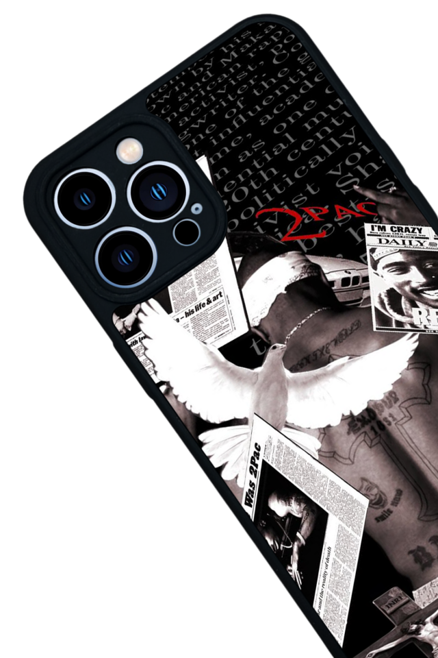iPhone 12 Pro Max Uyumlu Tupac Tasarımlı Glossy Premium Kılıf
