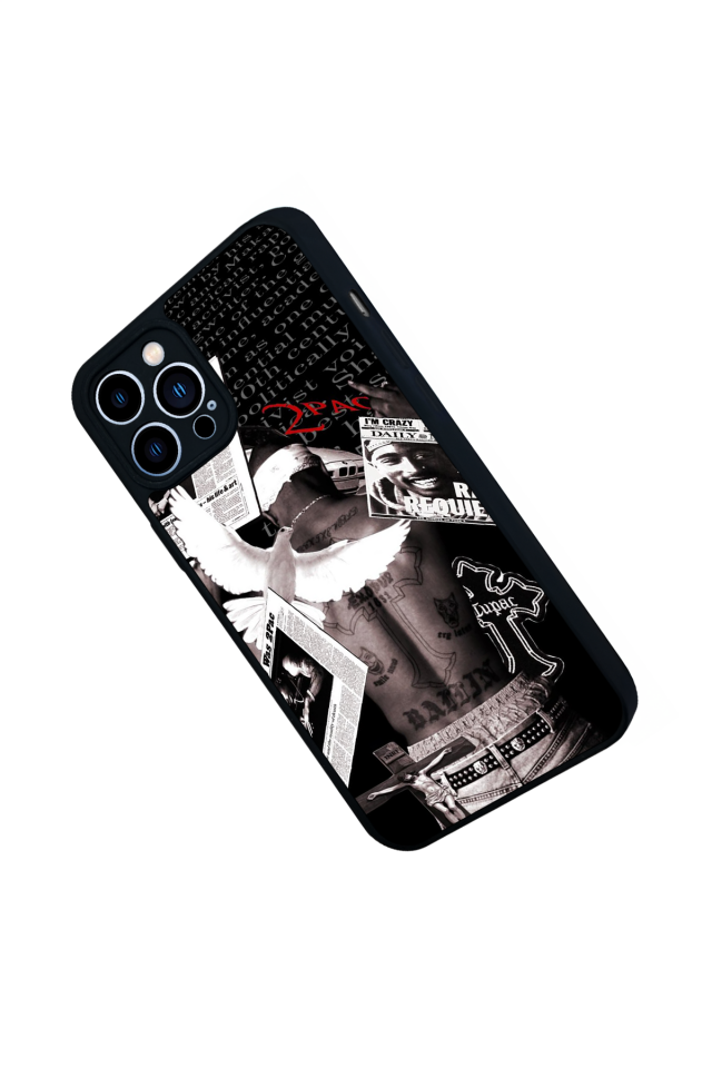 iPhone 12 Pro Max Uyumlu Tupac Tasarımlı Glossy Premium Kılıf