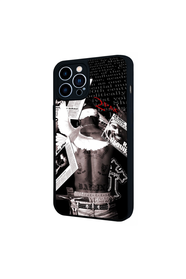 iPhone 12 Pro Max Uyumlu Tupac Tasarımlı Glossy Premium Kılıf