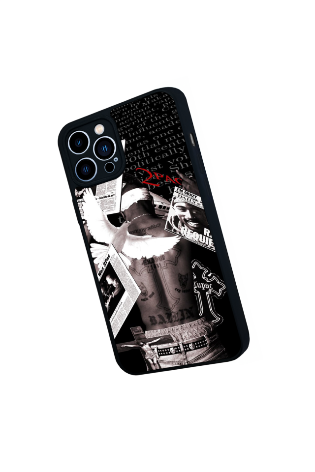 iPhone 12 Pro Max Uyumlu Tupac Tasarımlı Glossy Premium Kılıf