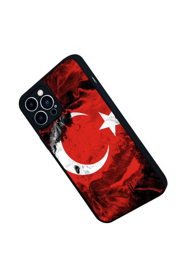 iPhone 13 Pro Max Uyumlu Türk Bayragi Tasarımlı Glossy Premium Kılıf