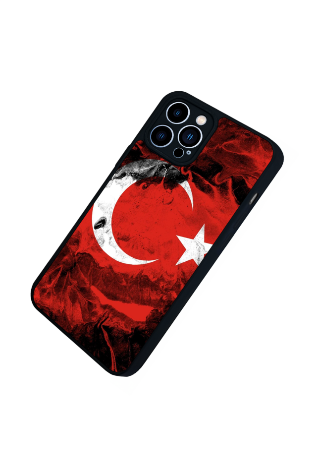 iPhone 13 Pro Max Uyumlu Türk Bayragi Tasarımlı Glossy Premium Kılıf