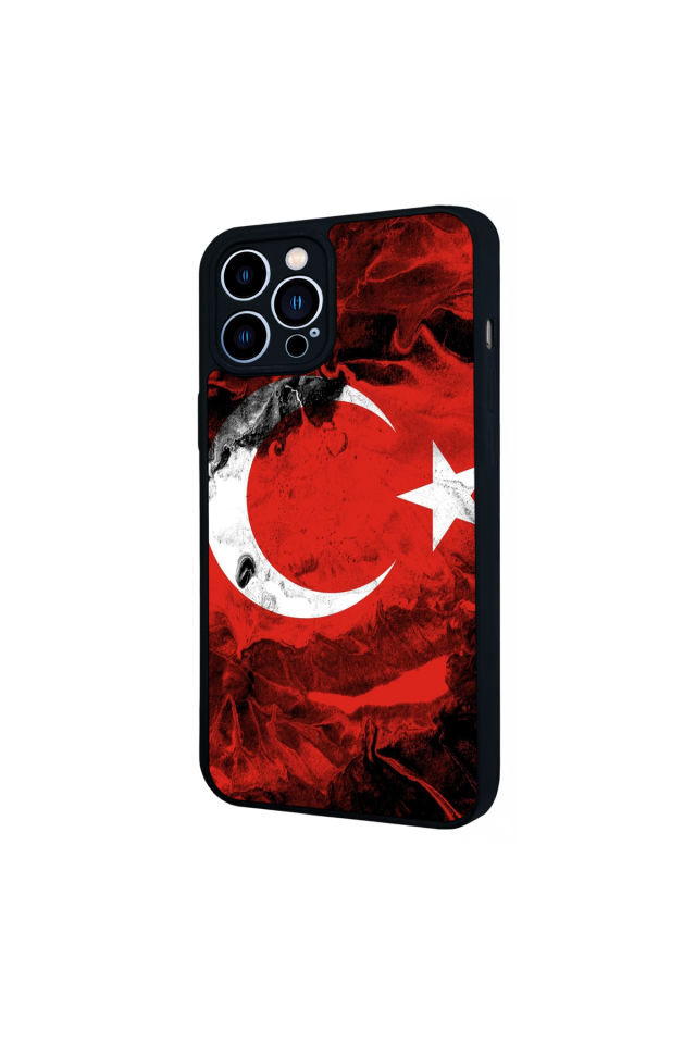 iPhone 13 Pro Max Uyumlu Türk Bayragi Tasarımlı Glossy Premium Kılıf