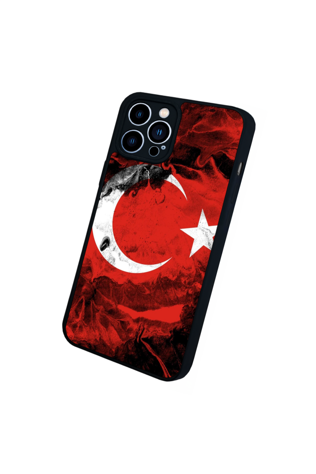 iPhone 13 Pro Max Uyumlu Türk Bayragi Tasarımlı Glossy Premium Kılıf