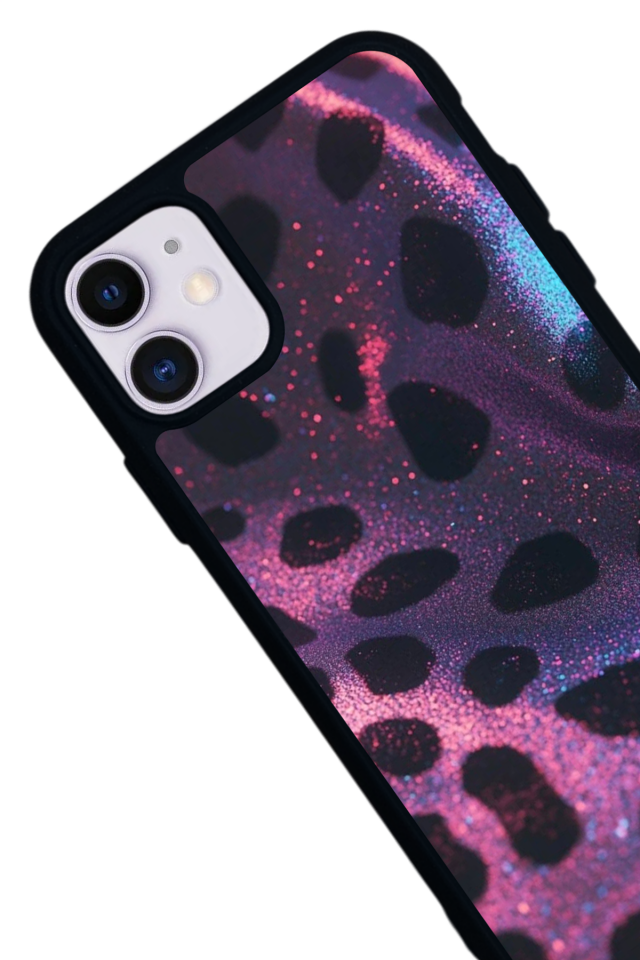 iPhone 11 Uyumlu Hologram Leopar Tasarımlı Glossy Premium Kılıf