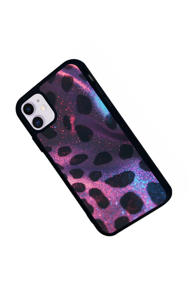 iPhone 11 Uyumlu Hologram Leopar Tasarımlı Glossy Premium Kılıf