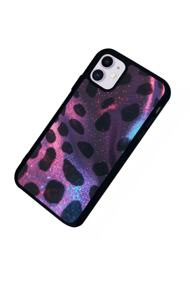 iPhone 11 Uyumlu Hologram Leopar Tasarımlı Glossy Premium Kılıf