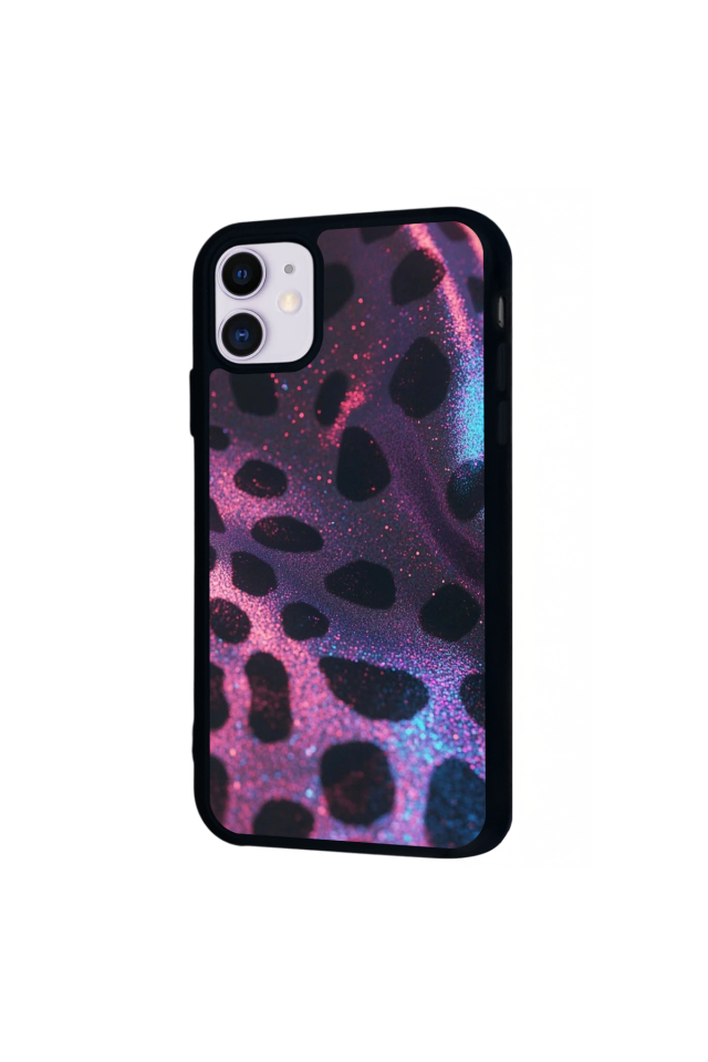 iPhone 11 Uyumlu Hologram Leopar Tasarımlı Glossy Premium Kılıf