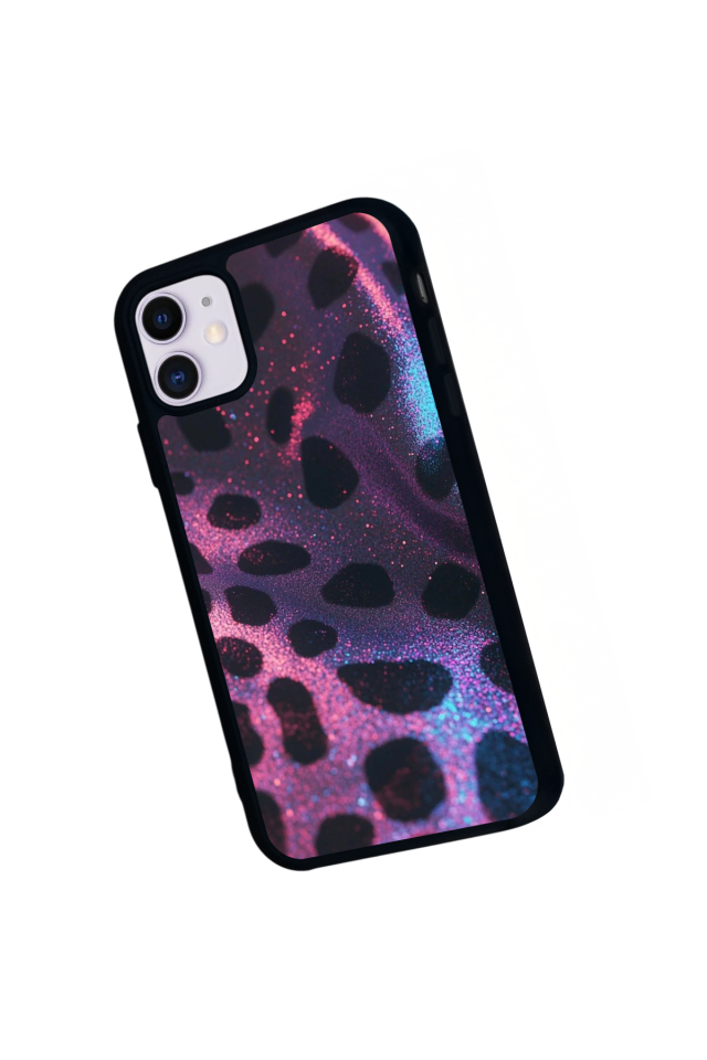 iPhone 11 Uyumlu Hologram Leopar Tasarımlı Glossy Premium Kılıf